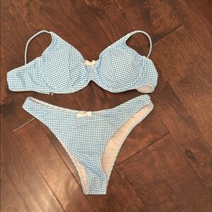 Blue Gingham Bikini Set
